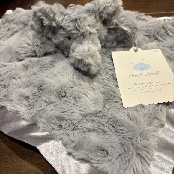 cloud island Other - NWT Cloud Island Elephant Lovey Gray Swirl Satin Back Plush 14" Security Blanket